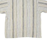 GARRY Mens Shirt Grey 90s Striped XL