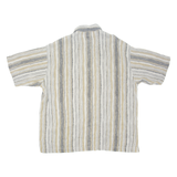 GARRY Mens Shirt Grey 90s Striped XL