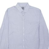 CALVIN KLEIN Slim Fit Mens Formal Shirt Blue Check Long Sleeve M