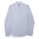 CALVIN KLEIN Slim Fit Mens Formal Shirt Blue Check Long Sleeve M