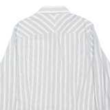 DKNY DKNY Jeans Mens Flannel Shirt White Striped Long Sleeve L