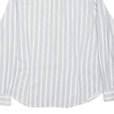 DKNY DKNY Jeans Mens Flannel Shirt White Striped Long Sleeve L