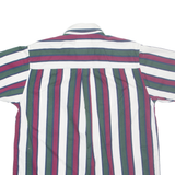 TRADER BAY Mens Shirt Green Striped L