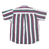 TRADER BAY Mens Shirt Green Striped L
