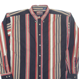 AUTHENTIC GFC Mens Shirt Black Striped Long Sleeve L