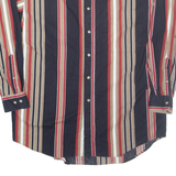 AUTHENTIC GFC Mens Shirt Black Striped Long Sleeve L