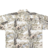 NORTH RIVER Deer Mens Shirt Brown Crazy Pattern L