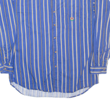 COLOR WEAR Mens Shirt Blue Pinstripe Long Sleeve XL