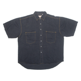 SIERRA PACIFIC Denim Look Mens Plain Shirt Black XL