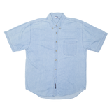 PORT AND COMPANY Denim Look Mens Plain Shirt Blue L