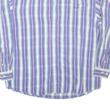 DENIM KIKOMO WEAR Mens Shirt Purple Striped Long Sleeve XL