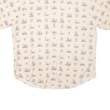 ROUNDTREE AND YORKE Boat Mens Shirt Cream Crazy Pattern XL