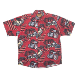 CLEARWATER Motorbike Mens Shirt Red Crazy Pattern L