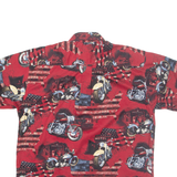 CLEARWATER Motorbike Mens Shirt Red Crazy Pattern L