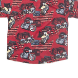 CLEARWATER Motorbike Mens Shirt Red Crazy Pattern L