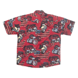 CLEARWATER Motorbike Mens Shirt Red Crazy Pattern L