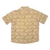 WOOLRICH Fish Mens Shirt Brown Crazy Pattern L