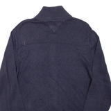TOMMY HILFIGER Mens Jumper Blue High Neck Tight Knit L