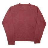TOMMY HILFIGER Mens Jumper Maroon V-Neck Tight Knit XL