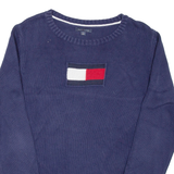 TOMMY HILFIGER Mens Jumper Blue Tight Knit L