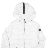 NAUTICA Womens Puffer Coat White Hooded L