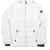 NAUTICA Womens Puffer Coat White Hooded L