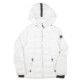 NAUTICA Womens Puffer Coat White Hooded L