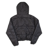 ELLESSE Cropped Womens Puffer Coat Black Hooded UK 8