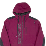 REEBOK Womens Rain Coat Purple Nylon Hooded S