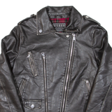 GUESS Womens Biker Jacket Black Leather S