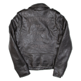 GUESS Womens Biker Jacket Black Leather S