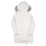 DIESEL Womens Puffer Coat White Hooded S