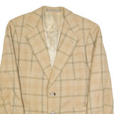 FREY Mens Blazer Jacket Beige Wool 90s Check S