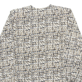 NOTATIONS Womens Shirt Beige Crazy Pattern Long Sleeve M