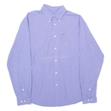 TOMMY HILFIGER Mens Shirt Purple Check Long Sleeve M