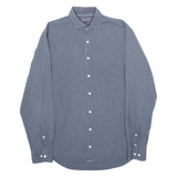 TOMMY HILFIGER New York Fit Mens Shirt Blue Check Long Sleeve M