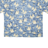 CAMPIA Boat Mens Hawaiian Shirt Blue Crazy Pattern 2XL