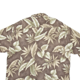 PIERRE CARDIN Leaves Mens Hawaiian Shirt Brown Crazy Pattern XL