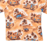ISLANDER Palm Tree Mens Hawaiian Shirt Orange Crazy Pattern M