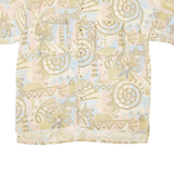 COCONUT CLUB Mens Hawaiian Shirt Brown Crazy Pattern L