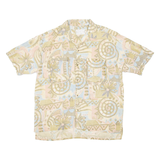 COCONUT CLUB Mens Hawaiian Shirt Brown Crazy Pattern L