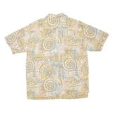 COCONUT CLUB Mens Hawaiian Shirt Brown Crazy Pattern L