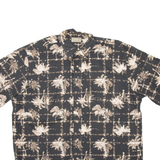 NATURAL ISSUE Mens Hawaiian Shirt Black Crazy Pattern L