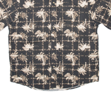 NATURAL ISSUE Mens Hawaiian Shirt Black Crazy Pattern L