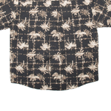 NATURAL ISSUE Mens Hawaiian Shirt Black Crazy Pattern L