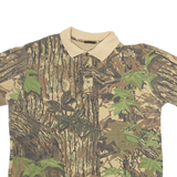 RATTLERS BRAND Mens Polo Shirt Brown Camouflage M
