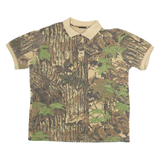 RATTLERS BRAND Mens Polo Shirt Brown Camouflage M