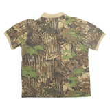 RATTLERS BRAND Mens Polo Shirt Brown Camouflage M