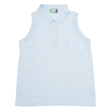 PIQUET Womens Polo Shirt Blue Sleeveless S