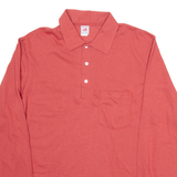RED KAP Mens Polo Shirt Red Long Sleeve L
